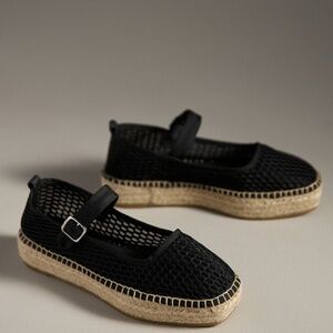Anthropologie Maeve Netted Mary Jane Flats